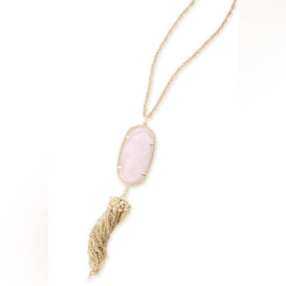 Kendra Scott Jewelry - Kendra Scott rose quartz Rayne tassel necklace discontinued